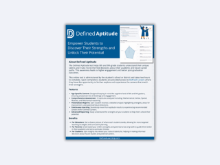 Defined Aptitude Test Brochure